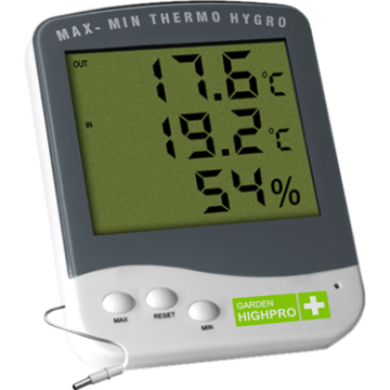 Garden Highpro Digitaler Thermo-und Hygrometer mit Aussensonde